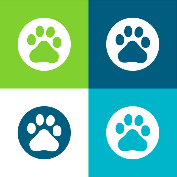 Baidu Logo Ensemble d'icônes minime plat quatre couleurs - Vecteur, image
