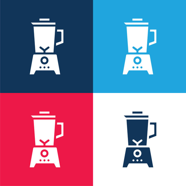 Směšovač modrá a červená čtyři barvy minimální ikona nastavena - Vektor, obrázek