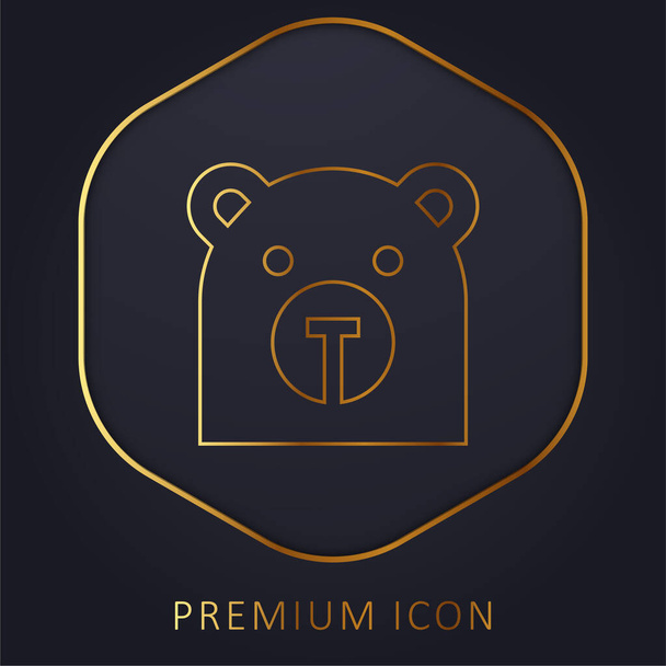 Αρκούδα χρυσή γραμμή πριμοδότηση λογότυπο ή εικονίδιο - Διάνυσμα, εικόνα
