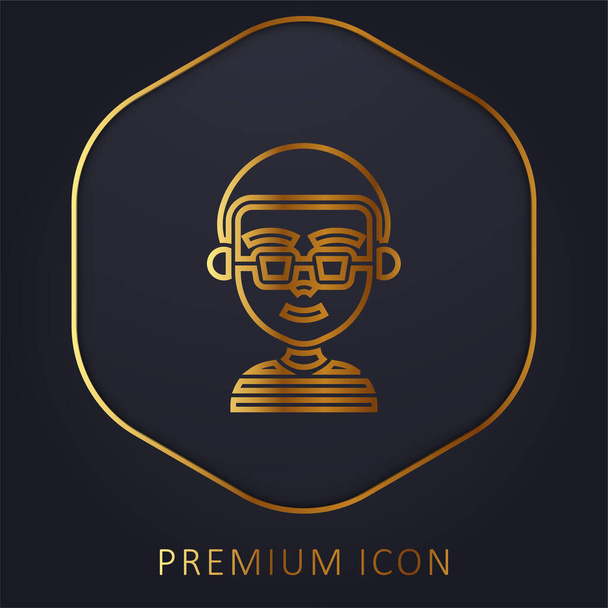Jongen gouden lijn premium logo of pictogram - Vector, afbeelding
