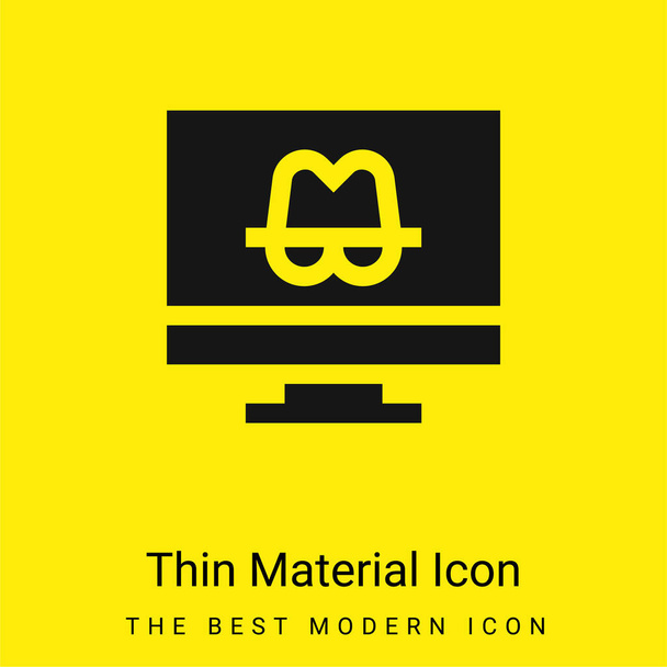Anonymat minimal jaune vif icône matérielle - Vecteur, image
