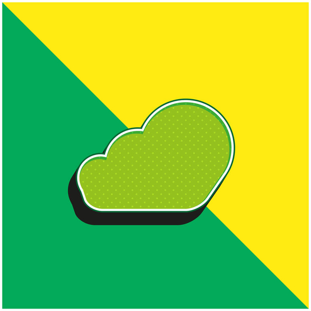 Ascendant Cloud Green and yellow modern 3d vector icon logo - Vector, Image