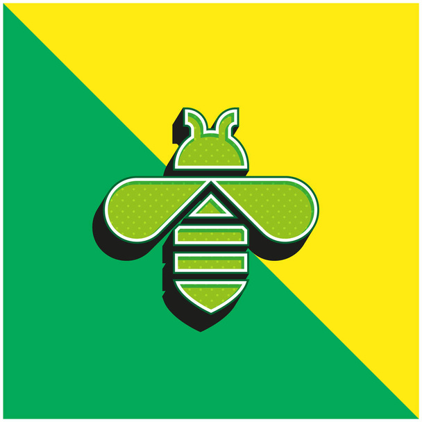 Abeja verde y amarillo moderno vector 3d icono del logotipo - Vector, Imagen