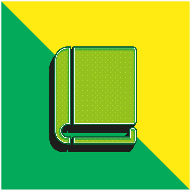 Libro cerrado con cubierta negra verde y amarillo moderno vector 3d icono logo - Vector, Imagen