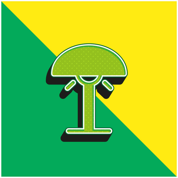 Прикроватный светильник Зеленый и желтый современный 3d логотип векторной иконки - Вектор,изображение