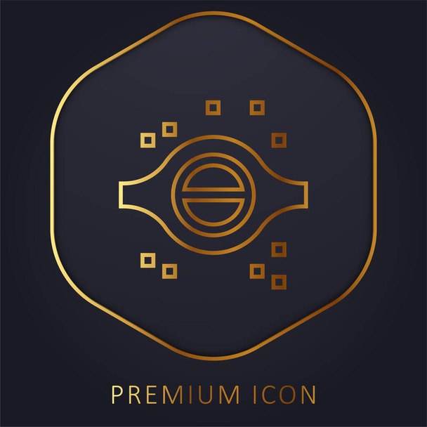 Blackhole línea de oro logotipo premium o icono - Vector, imagen