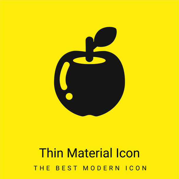 Icône matérielle jaune vif minimale Apple Fruit - Vecteur, image