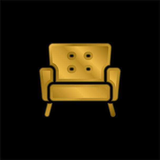 Nojatuoli kullattu metallinen kuvake tai logo vektori - Vektori, kuva
