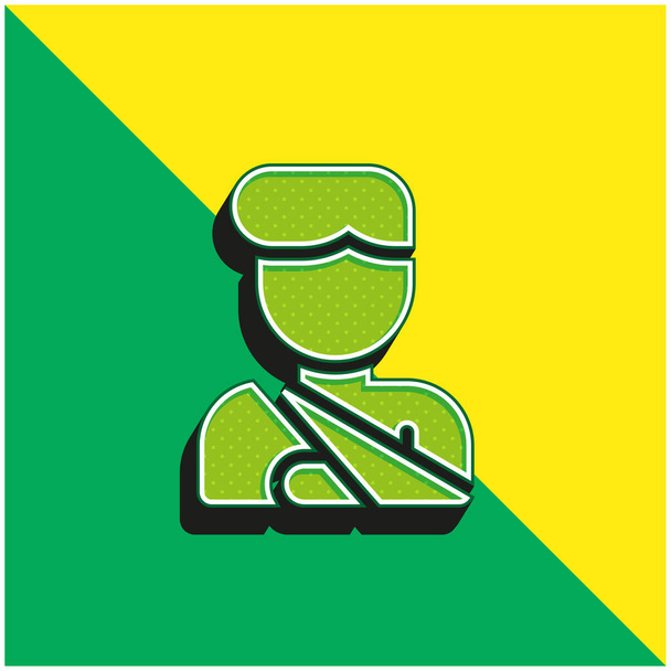 Accident Zelená a žlutá moderní 3D vektorové logo - Vektor, obrázek