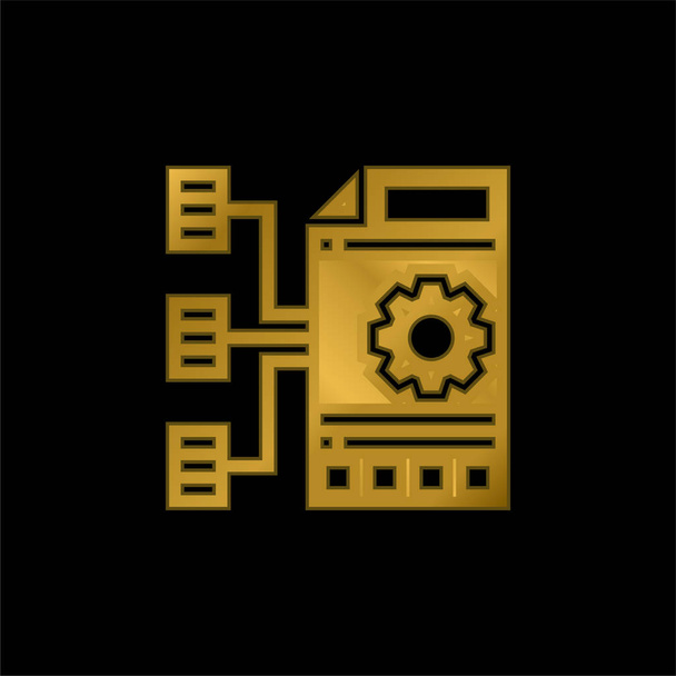 Ícone metálico banhado a ouro agregado ou vetor de logotipo - Vetor, Imagem