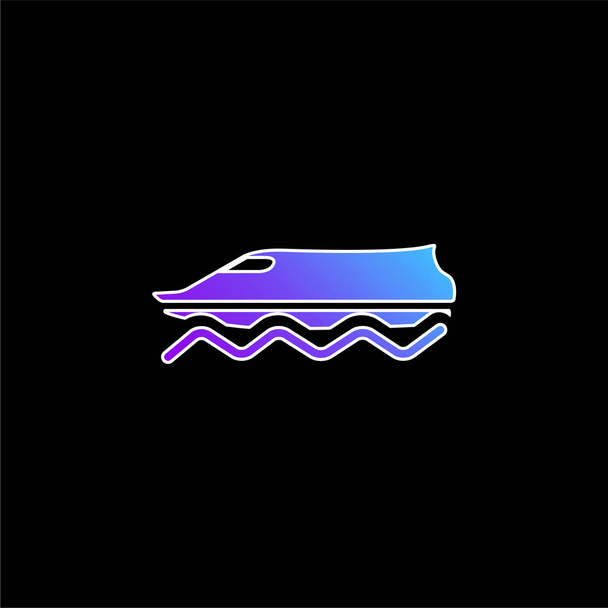 Barco na água ícone vetor gradiente azul - Vetor, Imagem