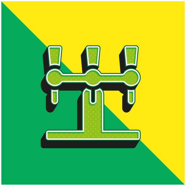 Μπύρα Πατήστε Πράσινο και κίτρινο σύγχρονο λογότυπο 3d διάνυσμα εικονίδιο - Διάνυσμα, εικόνα