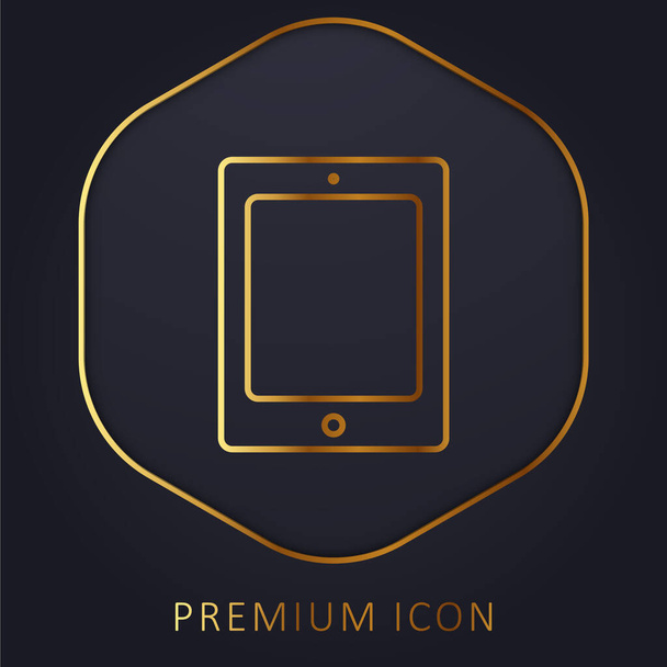 Black Rectangle golden line premium logo or icon - Vector, Image