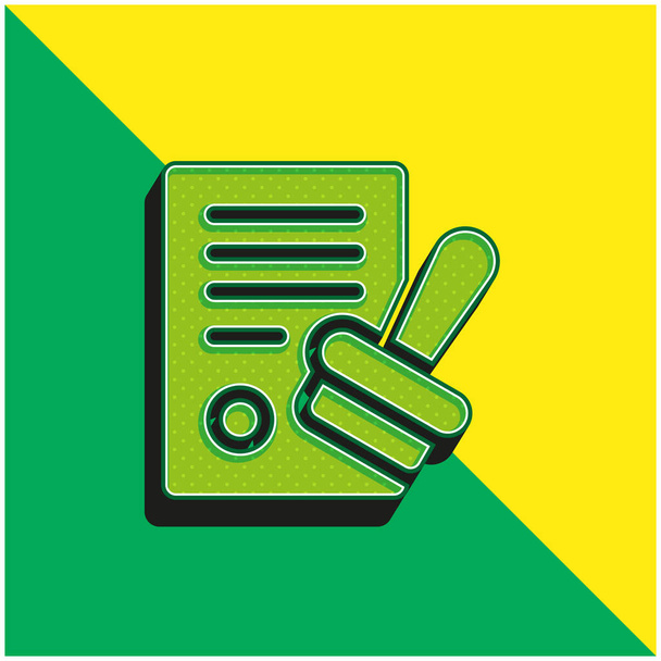 Утвердить зеленый и желтый современный 3D логотип векторной иконки - Вектор,изображение