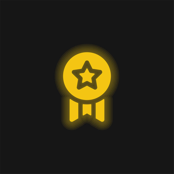 Nagroda żółty świecący neon ikona - Wektor, obraz