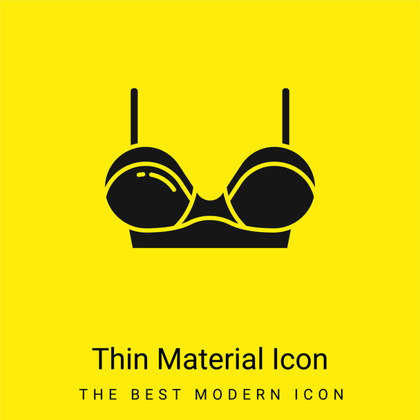 Bra minimal bright yellow material icon - Vector, Image