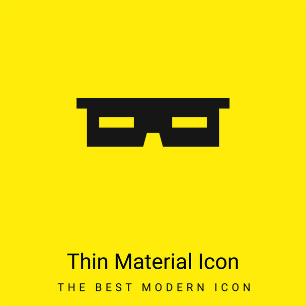 3D очки минимальный ярко-желтый значок материала - Вектор,изображение