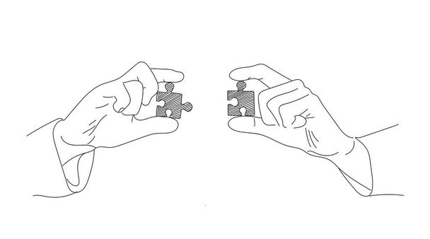 Üzletember gazdaság puzzle darab kézzel rajzolt - Fotó, kép