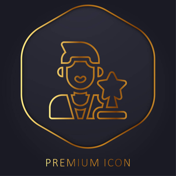 Actor golden line premium logo or icon - Vector, Image
