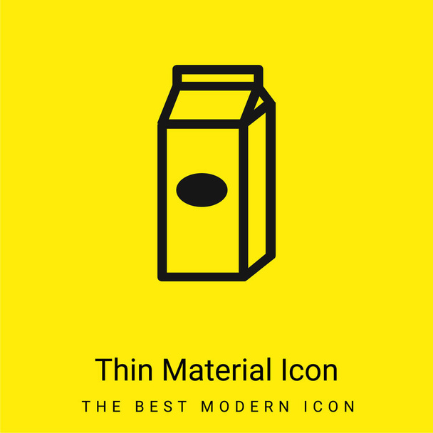 Контур контейнера для жидких продуктов питания Минимальный ярко-желтый значок материала - Вектор,изображение