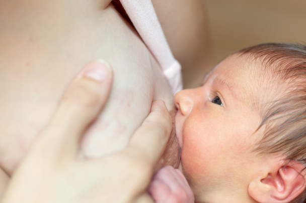 newborn baby sucks breast   - Fotó, kép