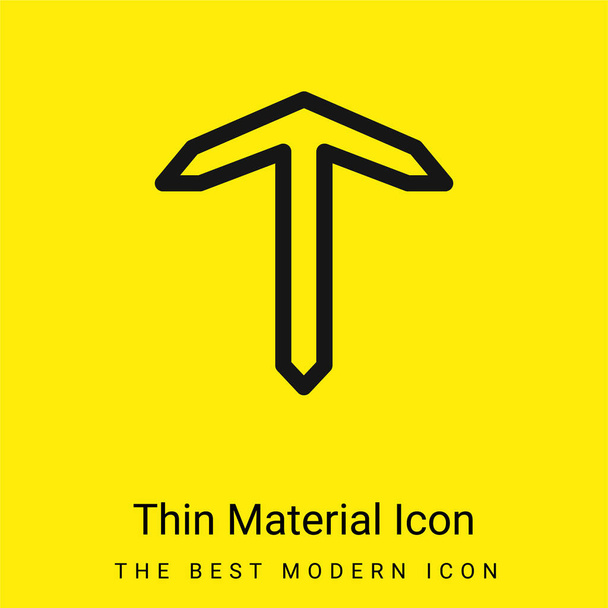 Loď kotva minimální jasně žlutý materiál ikona - Vektor, obrázek