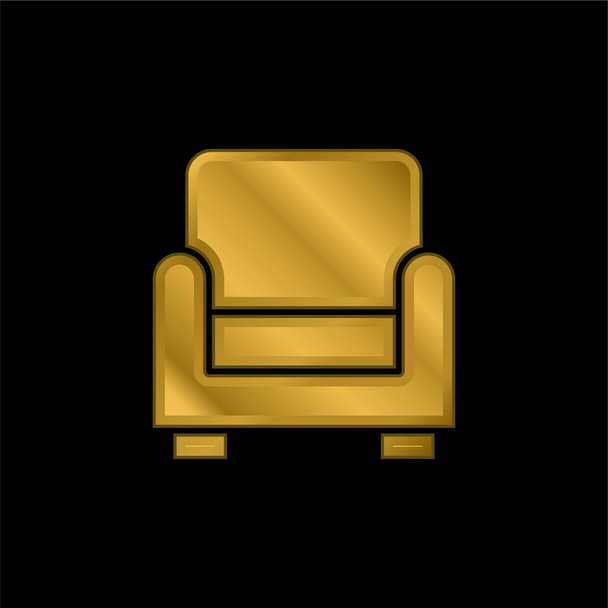 Nojatuoli kullattu metallinen kuvake tai logo vektori - Vektori, kuva
