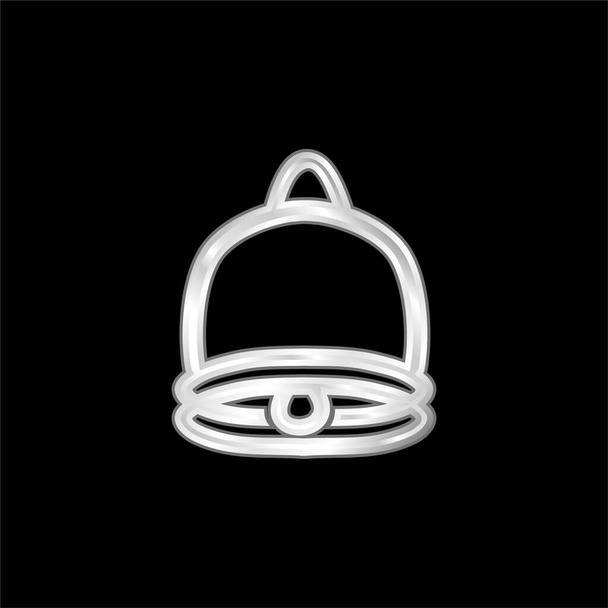 Bell Hand Drawn Interface Symbol versilbert metallisches Symbol - Vektor, Bild
