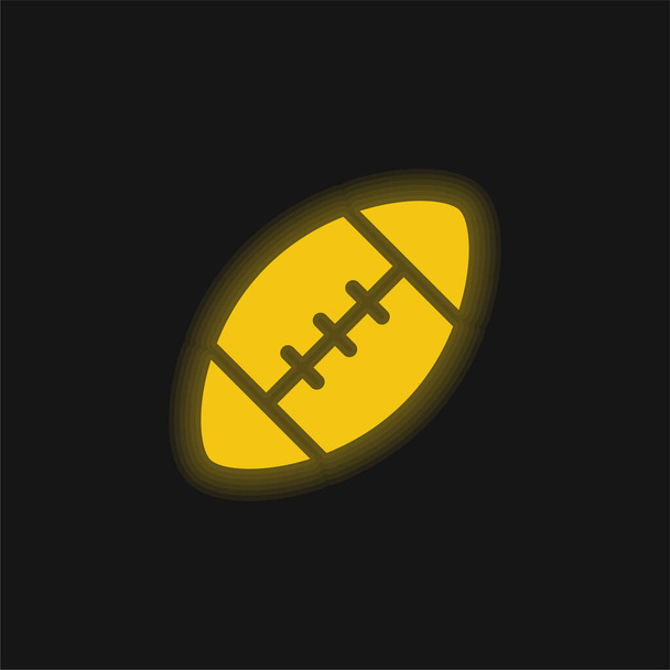 Amerikan Futbolu sarı parlak neon ikonu - Vektör, Görsel