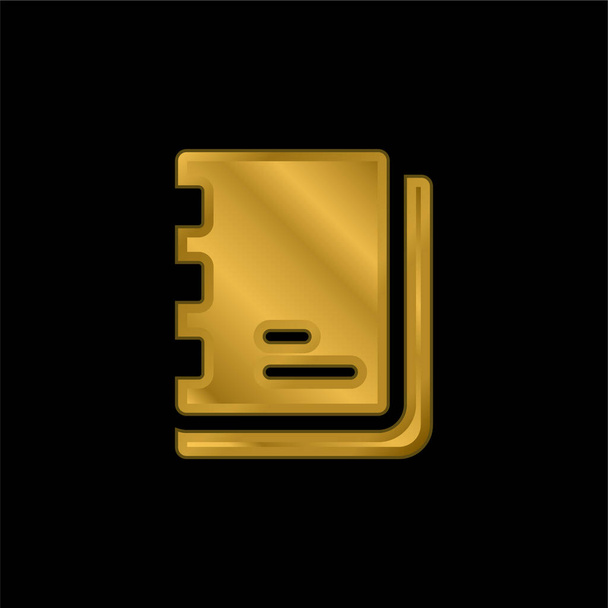 Artista Sketchbook chapado en oro icono metálico o logo vector - Vector, Imagen