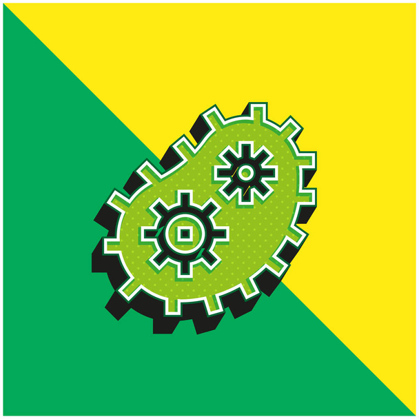 Bakterie Zelené a žluté moderní 3D vektorové logo - Vektor, obrázek