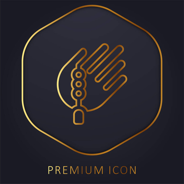 Bead golden line premium logo or icon - Vector, Image