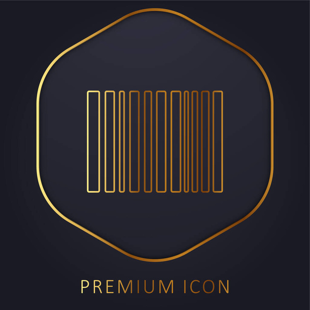 Línea de código de barras de oro logotipo premium o icono - Vector, Imagen