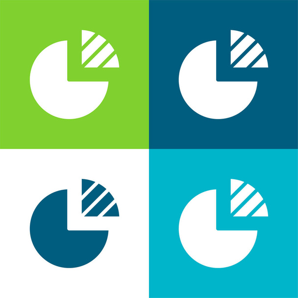 Analytics Flat čtyři barvy minimální ikona nastavena - Vektor, obrázek