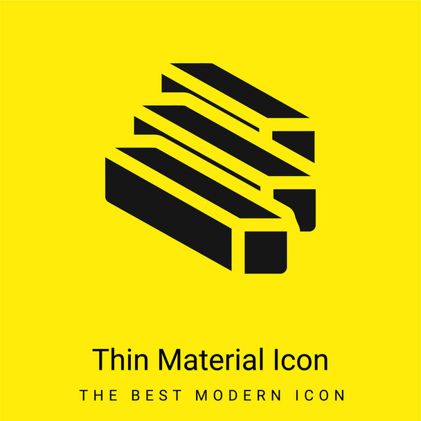 Straal minimaal helder geel materiaal icoon - Vector, afbeelding