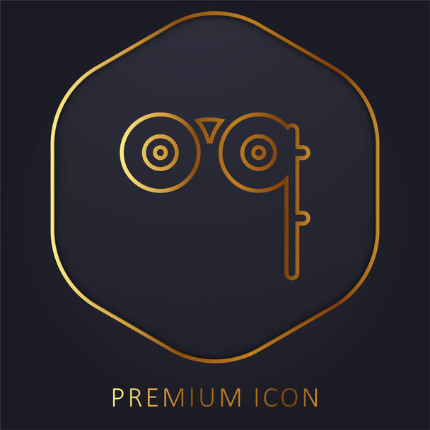 Binokulární zlatá čára prémie logo nebo ikona - Vektor, obrázek
