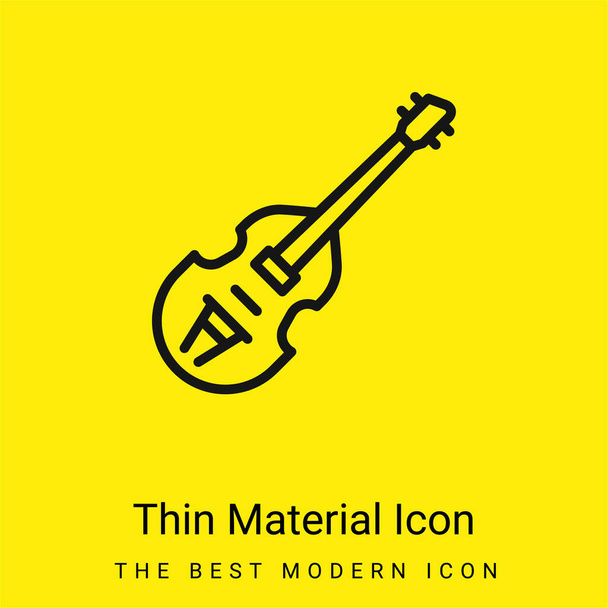 Bass minimal bright yellow material icon - Vector, Image