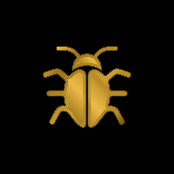 Большой жук позолоченный металлический значок или вектор логотипа - Вектор,изображение