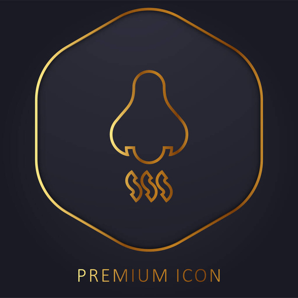 Aroma línea dorada logotipo premium o icono - Vector, Imagen