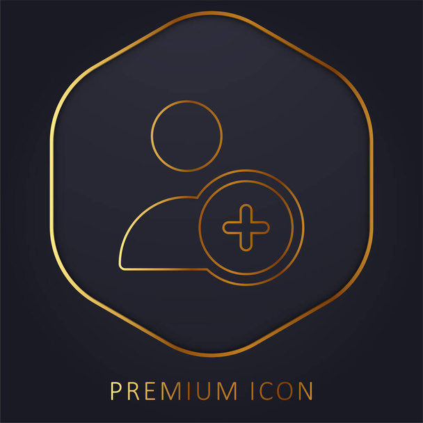 Aggiungi logo o icona premium della linea dorata utente - Vettoriali, immagini