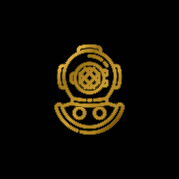 Aqualung vergoldetes metallisches Symbol oder Logo-Vektor - Vektor, Bild
