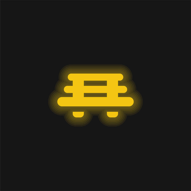 Banco giallo incandescente icona al neon - Vettoriali, immagini