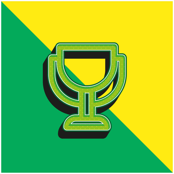 Díj Zöld és sárga modern 3D vektor ikon logó - Vektor, kép