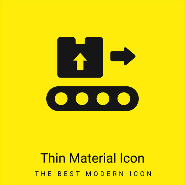 Caja mínima icono de material amarillo brillante - Vector, imagen