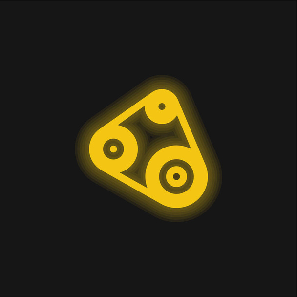 Cinturón amarillo brillante icono de neón - Vector, Imagen