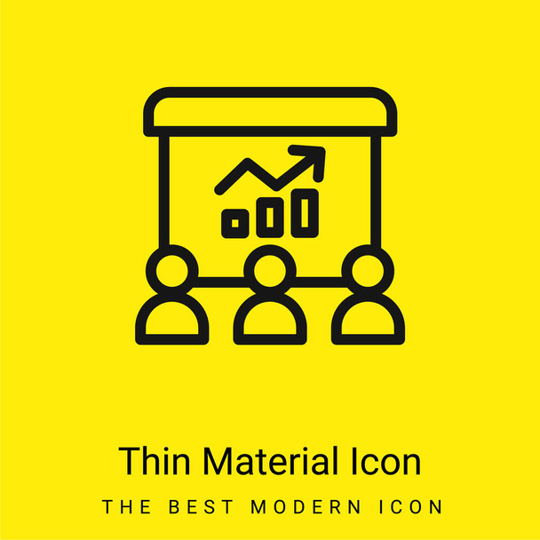 Analytics minimal bright yellow material icon - Vector, Image
