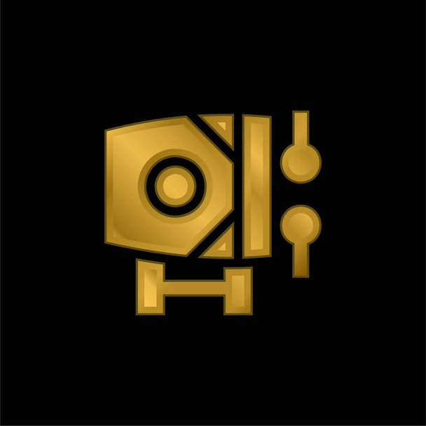 Bedug banhado a ouro ícone metálico ou vetor logotipo - Vetor, Imagem
