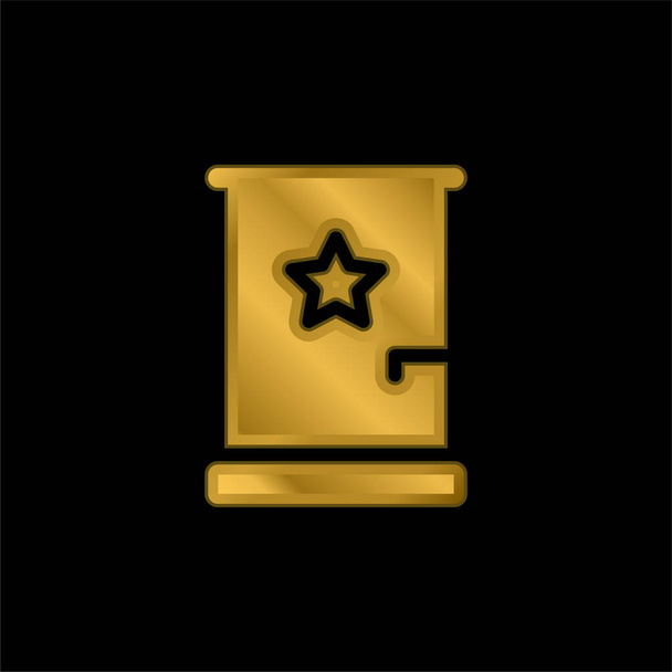 За лаштунками золота металева піктограма або вектор логотипу
 - Вектор, зображення