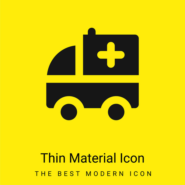 Ambulanza minimale giallo brillante materiale icona - Vettoriali, immagini