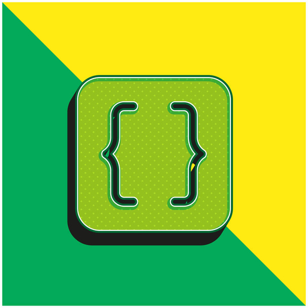 Brackets Green and yellow modern 3d vector icon logo - Vector, Image